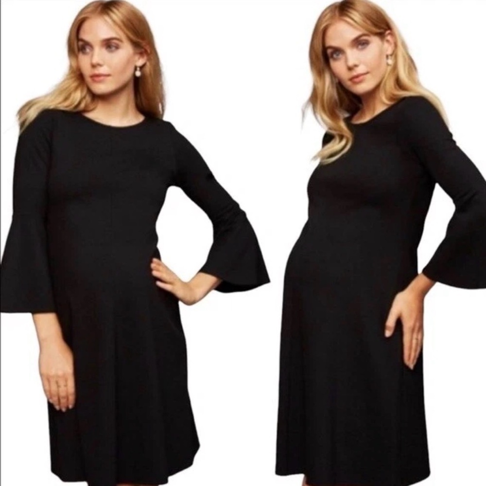 Isabella‎ Oliver x A Pea in the Pod Maternity Black Flare Sleeve Dress Size 2